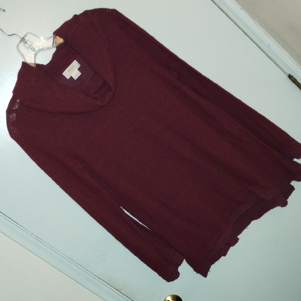 Anthropologie Maeve Deep Red Knit Top